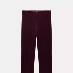 Zara Women's Corduroy Pants in Burgundy